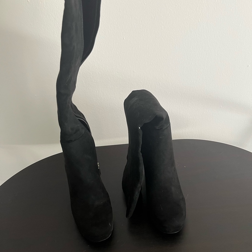 Over the knee black boots